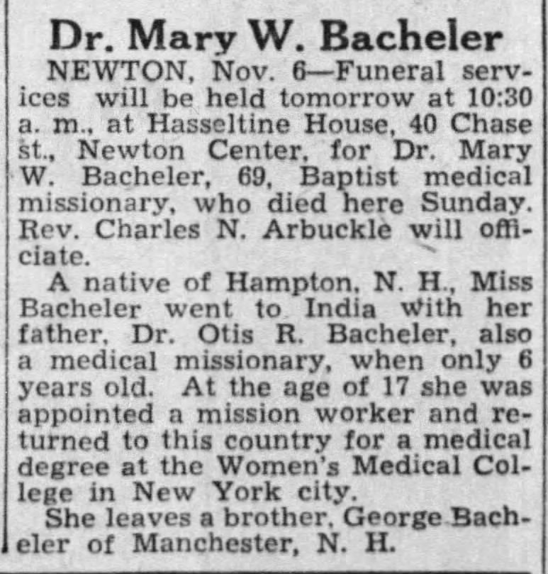 Obituary for Mary W. Bacheler (Aged 69)