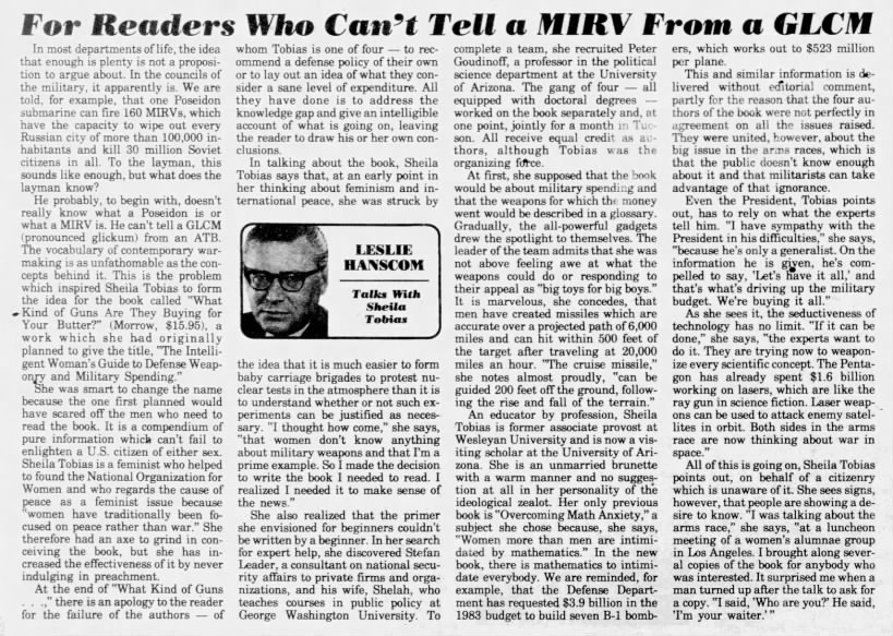 For Readers Who Can't Tell a MRV from a GLCM/Leslie Hanscom