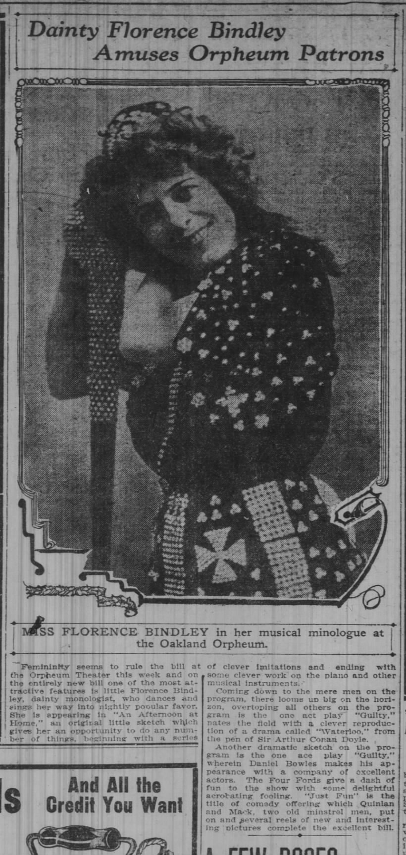 Florence Bindley 1909
