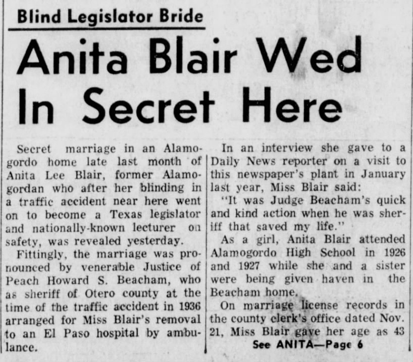 Anita Lee Blair married (1959) --part 1.