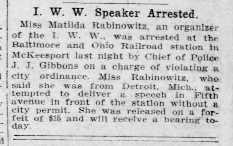 Matilda Rabinowitz 1913