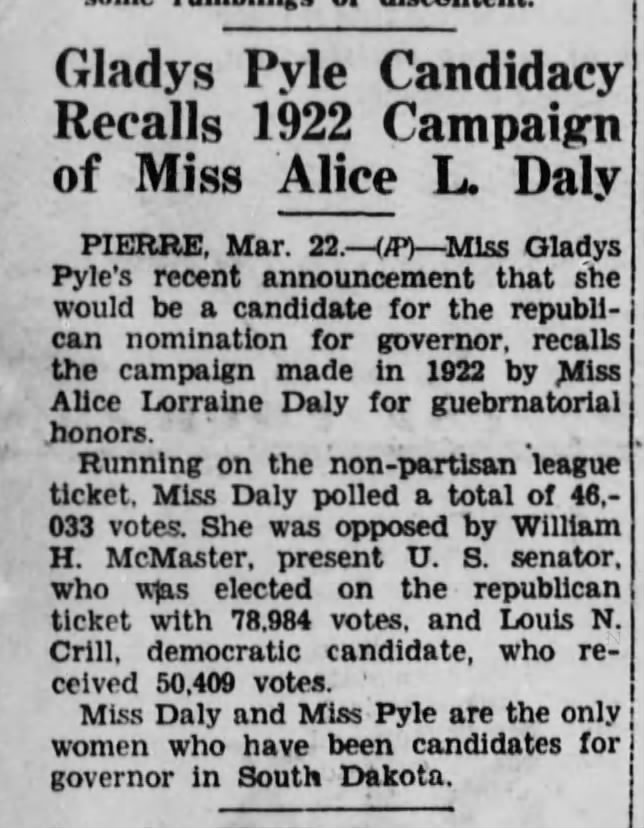 Gladys Pyle/Alice L. Daly 1930