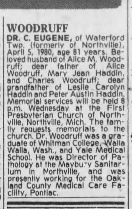 C. Eugene Woodruff (death notice)