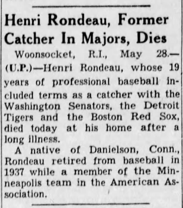 Henri Rondeau, Former Catcher In Majors, Dies