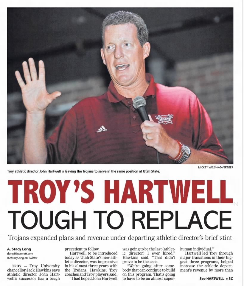 Troy's Hartwell Tough to Replace