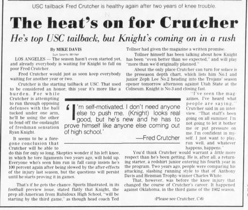 The heat's on for Crutcher