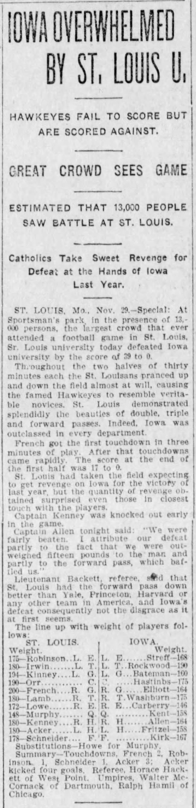 Iowa Overwhelmed by St. Louis U.