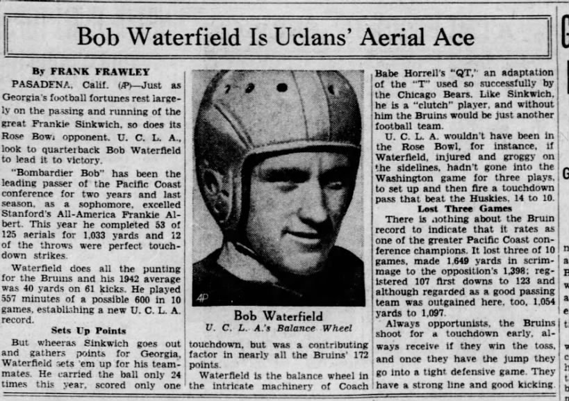 Bob Waterfield Is Uclan's Aerial Ace