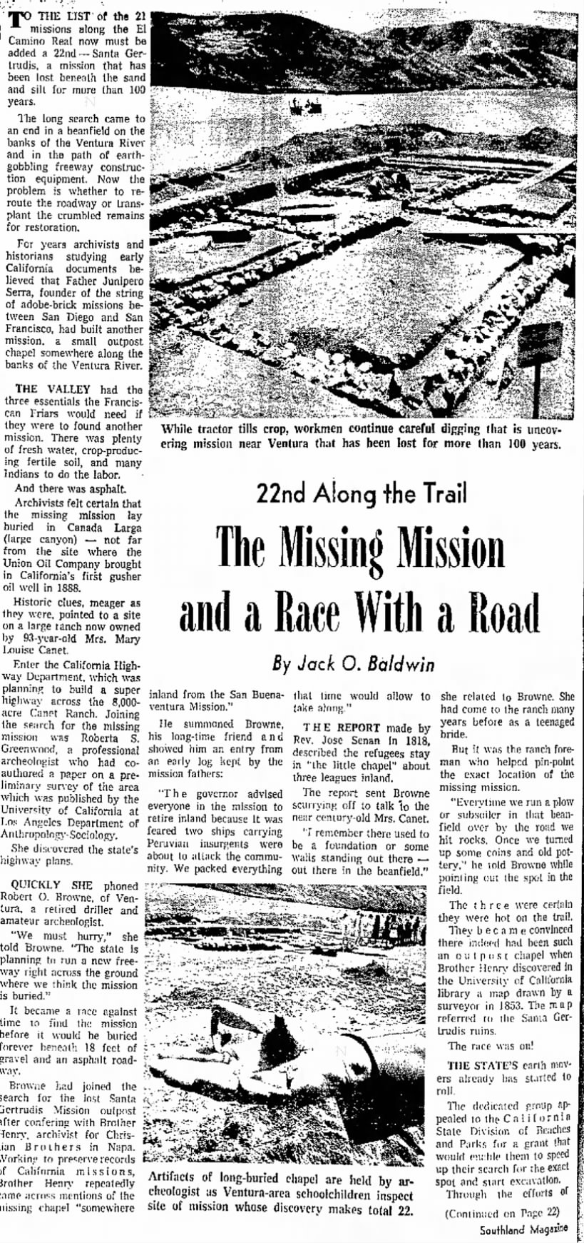 The Missing Mission and a Race With a Road