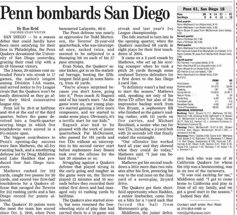 Penn bombards San Diego