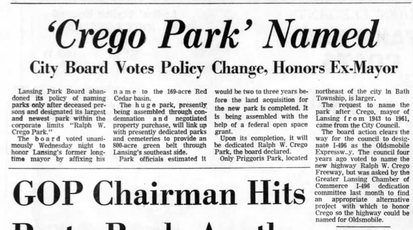 'Crego Park' Named