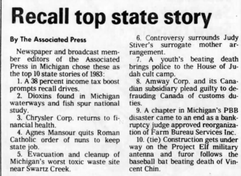 Recall top state story