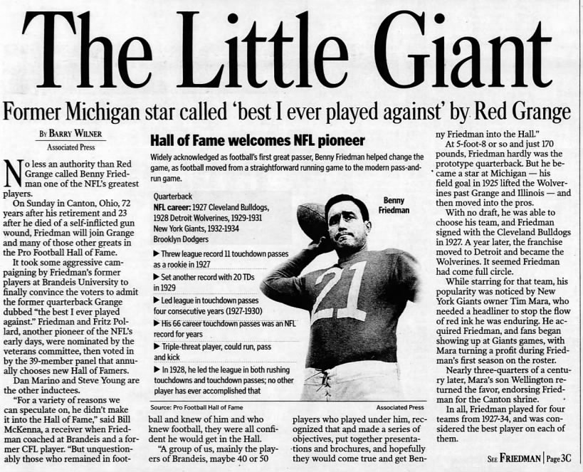The Little Giant: Former Michigan star called 'best I ever played against' by Red Grange