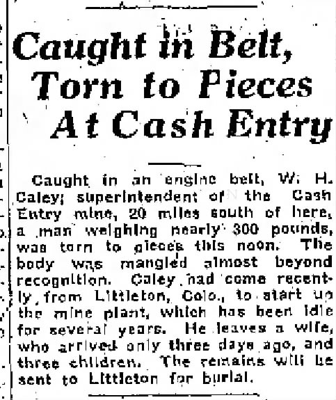 Caught in Belt, Torn to Pieces, At Cash Entry