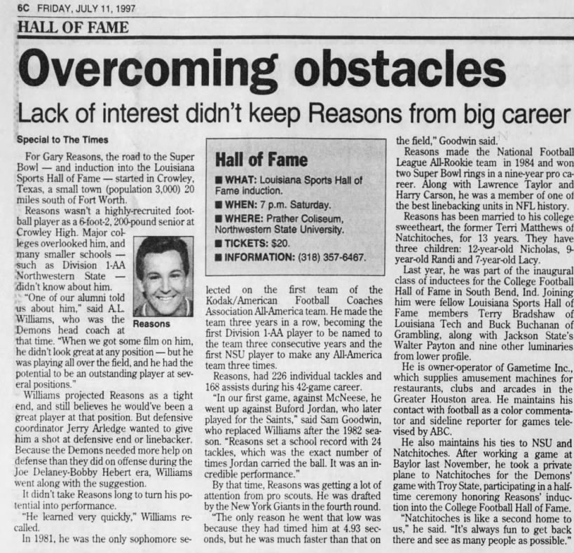 Overcoming obstacles: Lack of interest didn't keep Reasons from big career