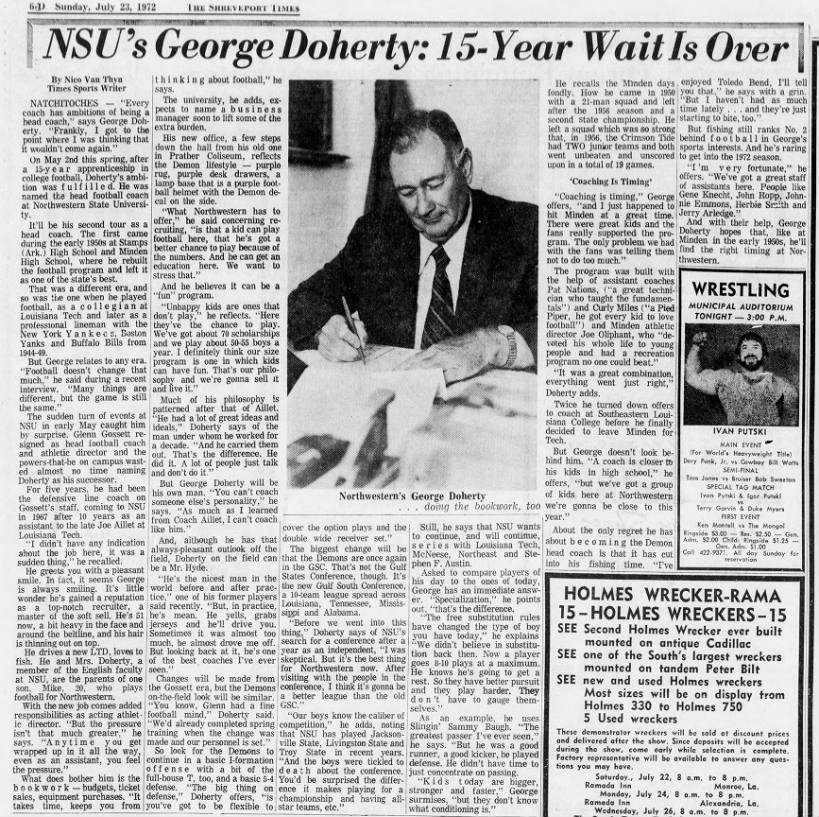 NSU's George Doherty: 15-Year Wait Is Over