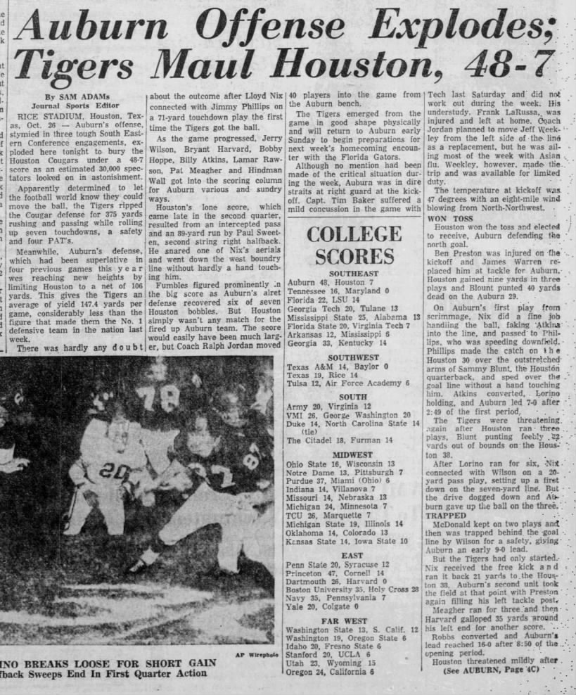 Auburn Offense Explodes; Tigers Maul Houston, 48-7