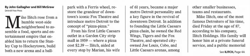 Mike Ilitch 1929-2017: Champion for Detroit