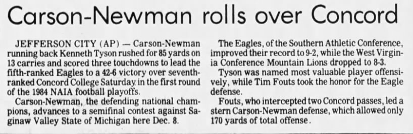 Carson-Newman rolls over Concord