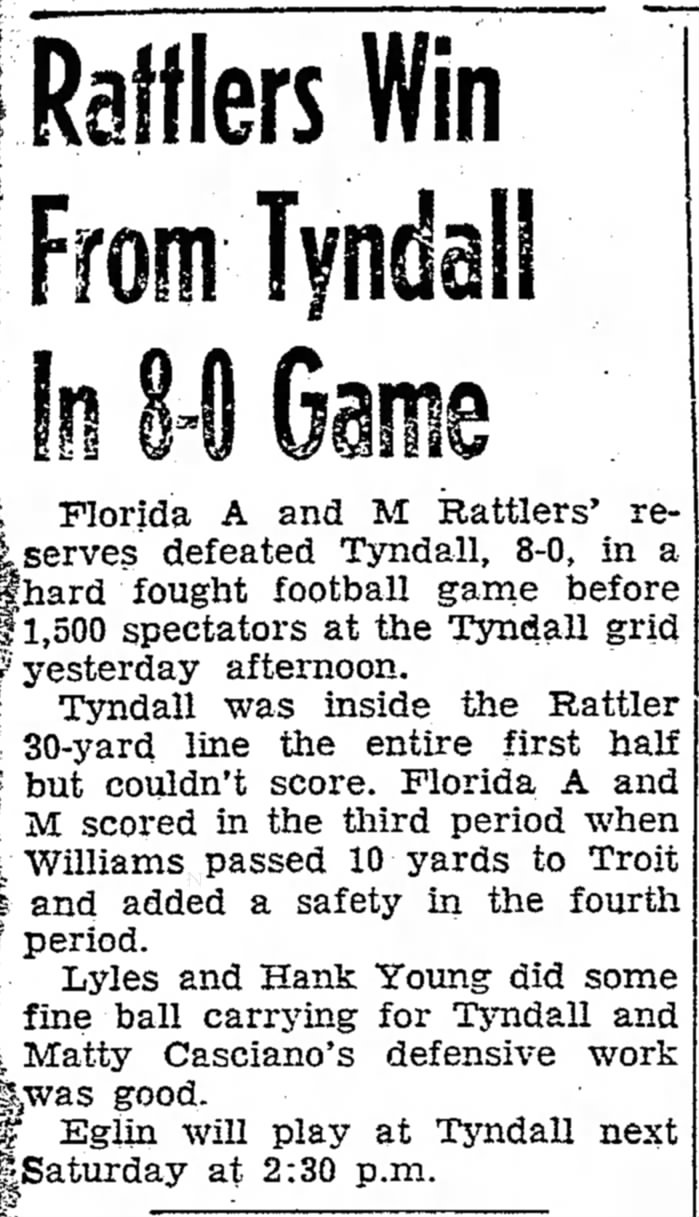 Rattlers Win From Tyndall