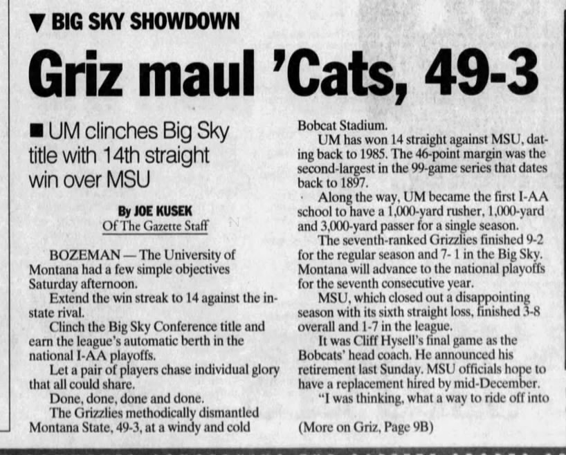 Griz maul 'Cats, 49-3