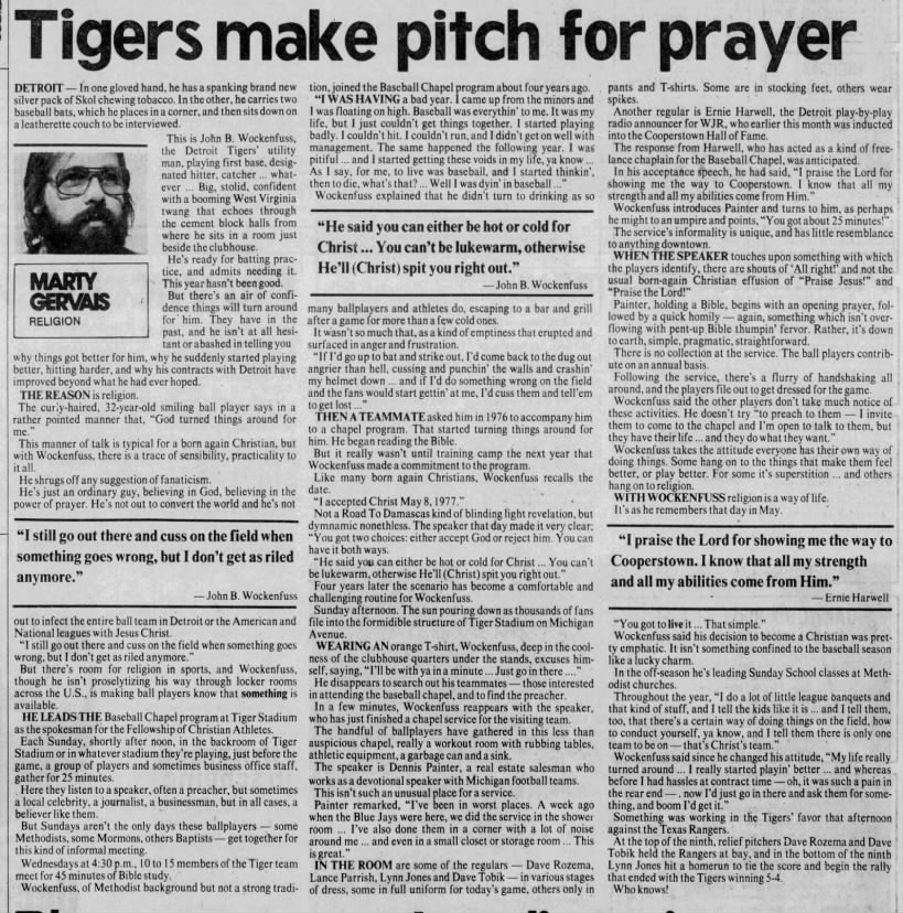 Tigers make pitch for prayer