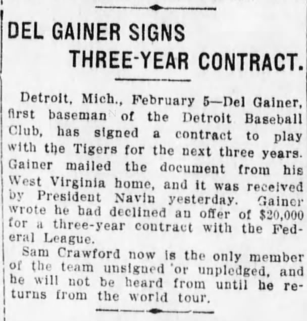 Del Gainer Signs Three-Year Contract