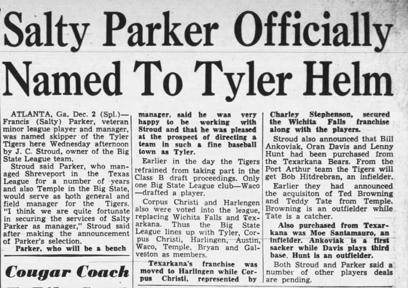 Salty Parker Officially Named To Tyler Helm