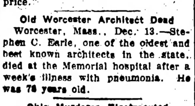Old Worcester Architect Dead