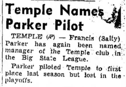 Temple Names Parker Pilot
