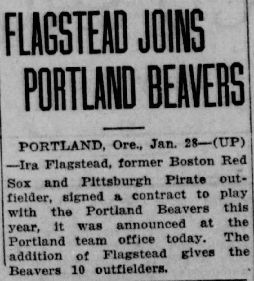 Flagstead Joins Portland Beavers