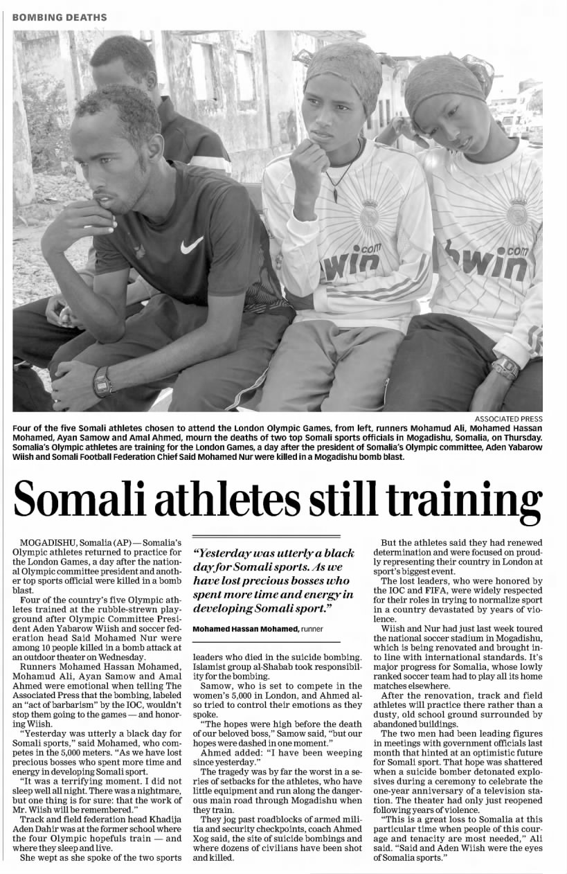 Somali athletes still training
