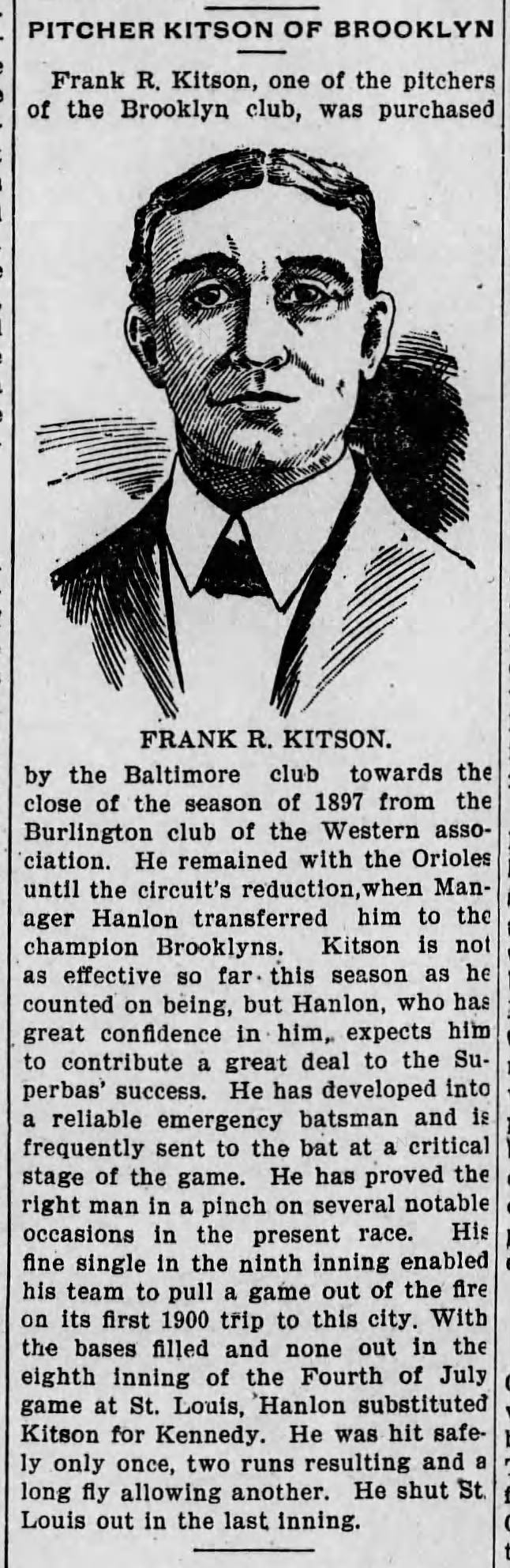 Pitcher Kitson of Brooklyn