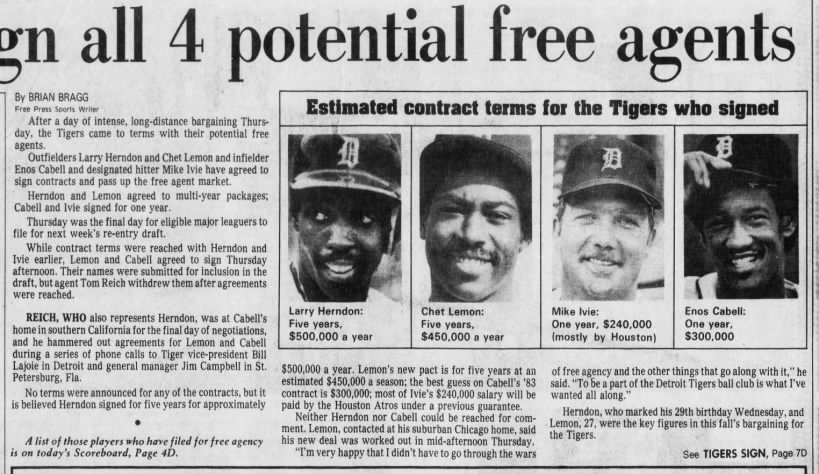Tigers sign all 4 potential free agents