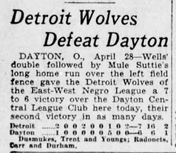 Detroit Wolves Defeat Dayton