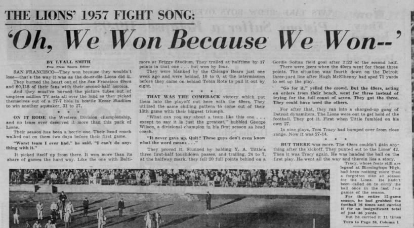 The LIons' 1957 Fight Song