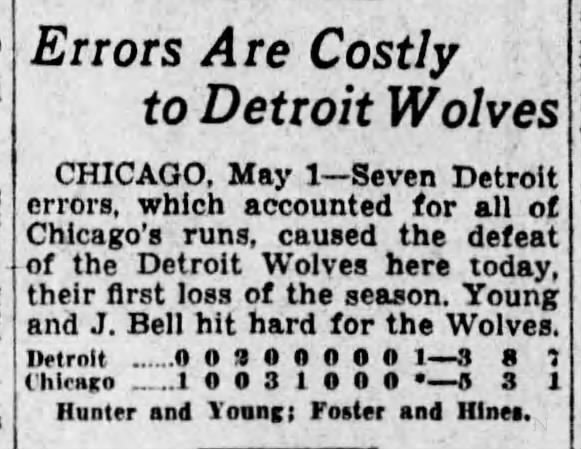 Errors Are Costly To Detroit Wolves