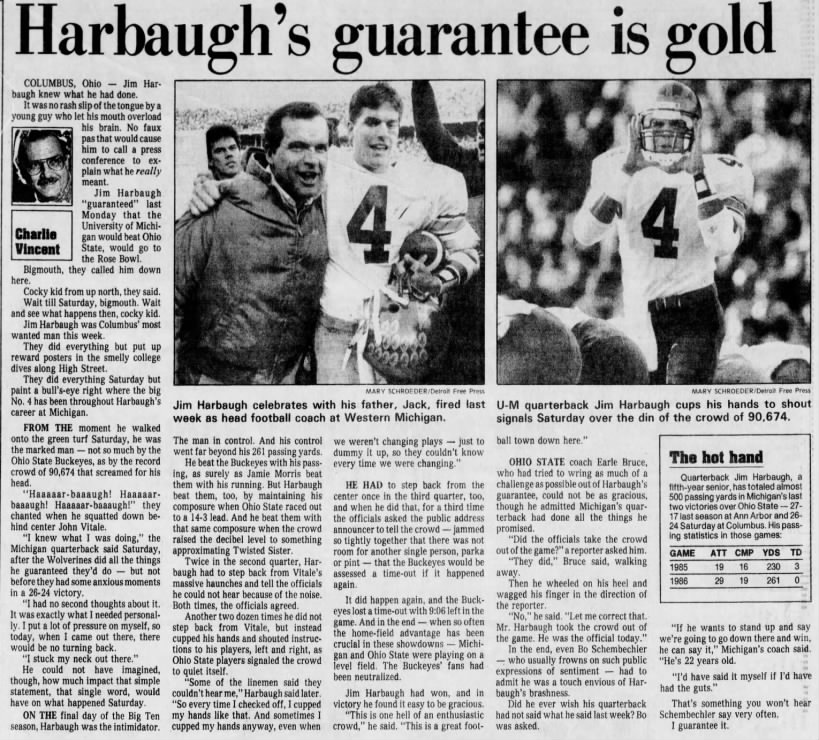 Harbaugh's guarantee is gold