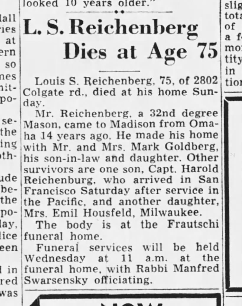 Louis S. Reichenberg dies age 75