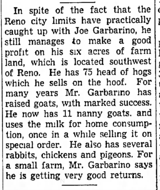1940 - Joe Garbarino farm details