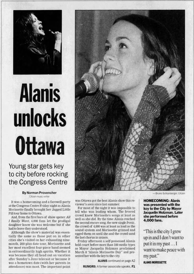 Alanis unlocks Ottawa