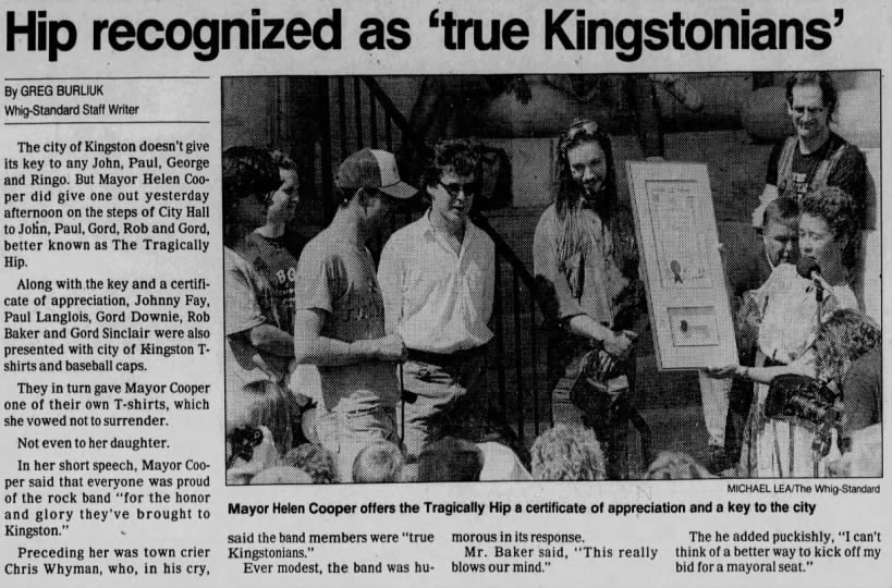 Hip recognized as 'true Kingstonians'