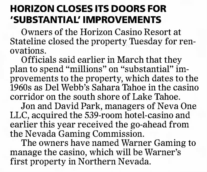 Horizon closes its doors for 'substantial' improvements