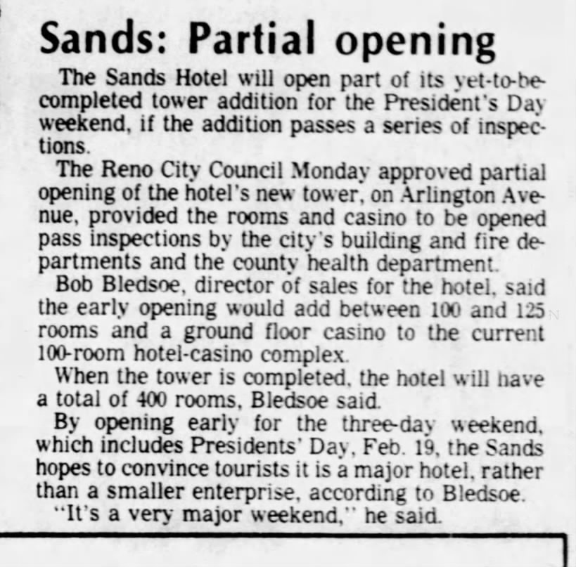 Sands: Partial opening