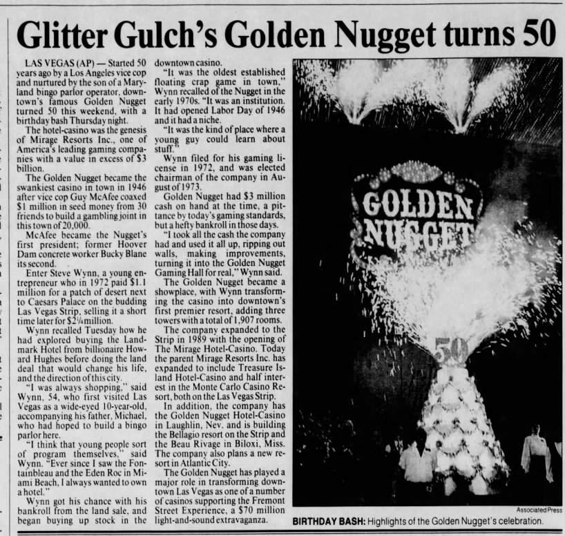 Glitter Gulch's Golden Nugget turns 50