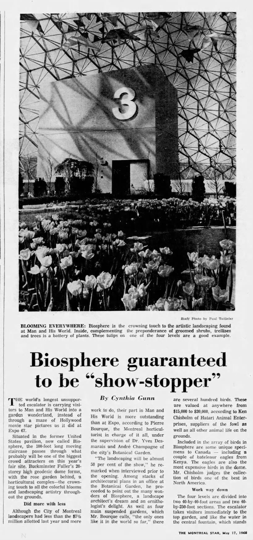 Biosphere guaranteed to be "show-stopper"