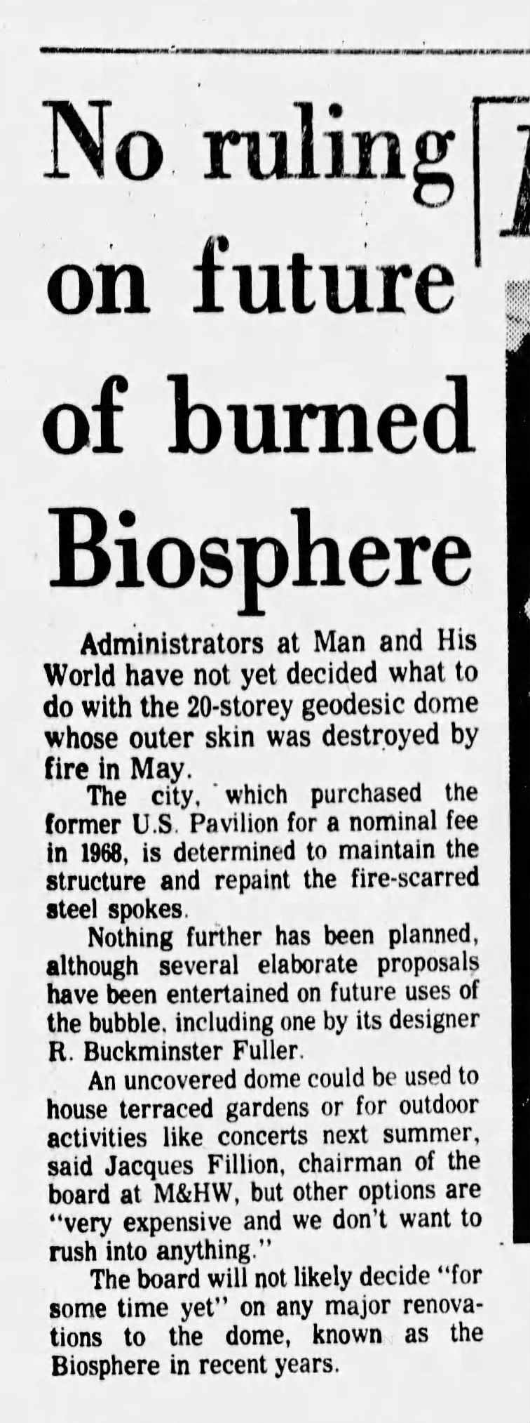 No ruling on future of burned Biosphere