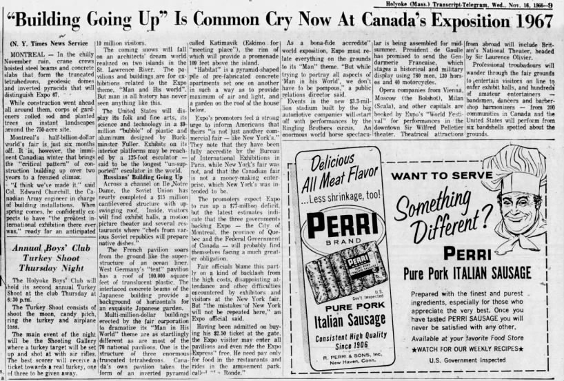 "Building Going Up" Is Common Cry Now At Canada's Exposition 1967