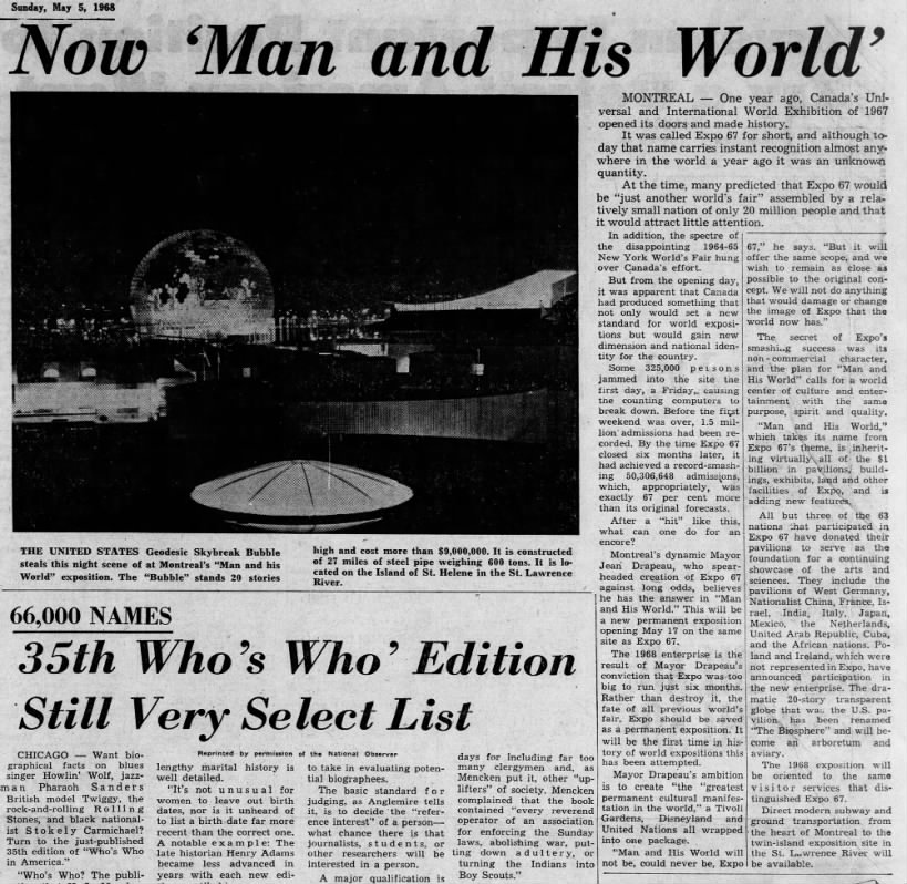 Expo 67 Now 'Man and His World'