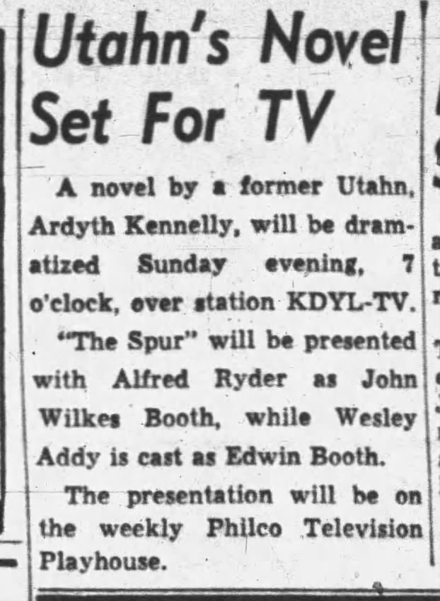 1951-10-14 Deseret News says Spur to be on TV